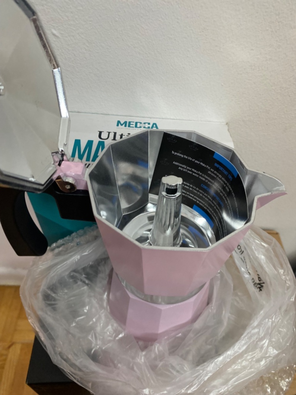 Zulay Kitchen Pink Moka Pot Espresso Maker - 300ml (6-Cup